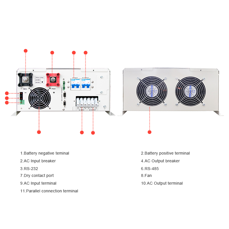 110V/220V 48V Solar Converter  - đánh giá và giá Split Phase Inverter 10Kw 110V 220V