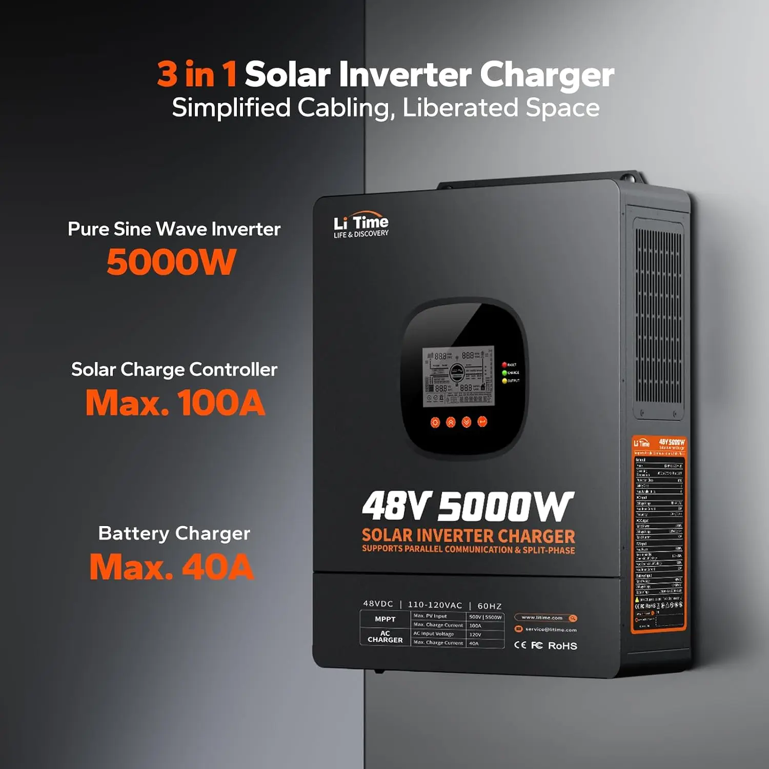LiTime 5000W Solar Hybrid Inve - đánh giá và giá Parallel Solar Inverter 48V 5000W Mppt