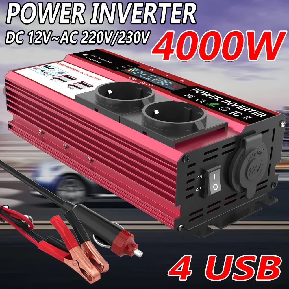 12V To 220V 4000W Peak Power I - đánh giá và giá Power Inverter 12V 220V 4000W Continuous