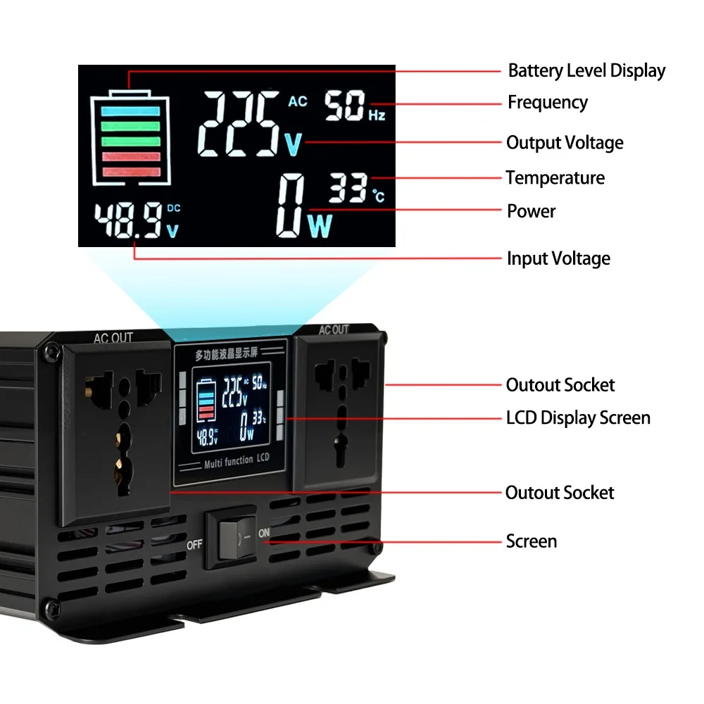 Pure Sine Wave Inverter DC 12v - đánh giá và giá Pure Sine Wave Inverter 5000W 48V 220V
