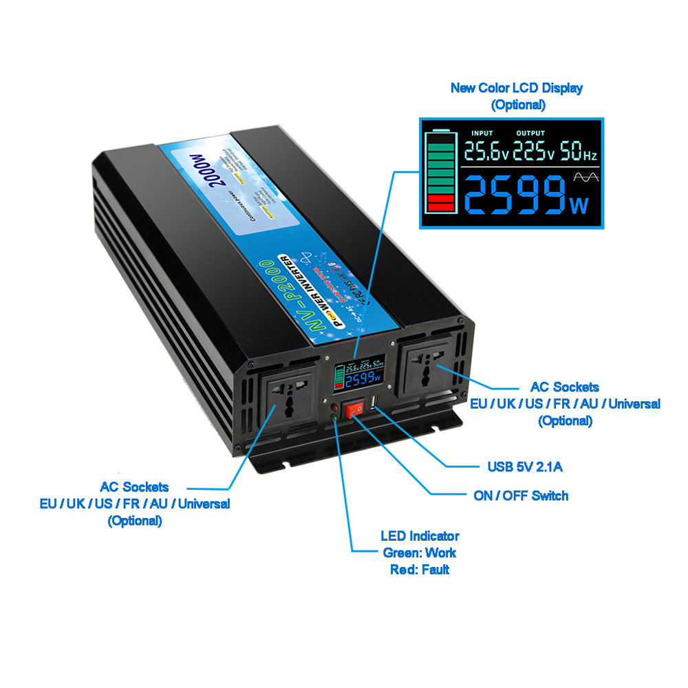5000W 5kw 5kVA Power Inverter  - đánh giá và giá Pure Sine Wave Inverter 5000W 48V 220V