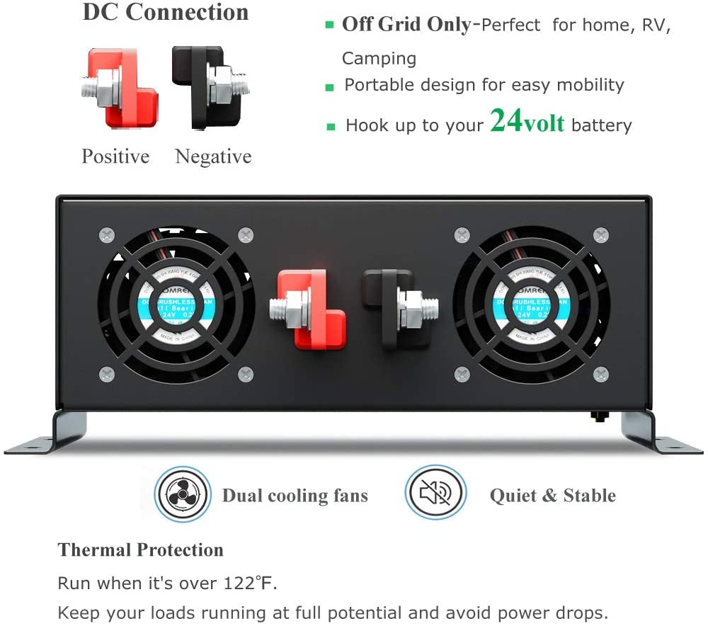 3000 W Xe Power Inverter 24 V  - đánh giá và giá Inverter Pure Sine Wave 60Hz 120V 3000W